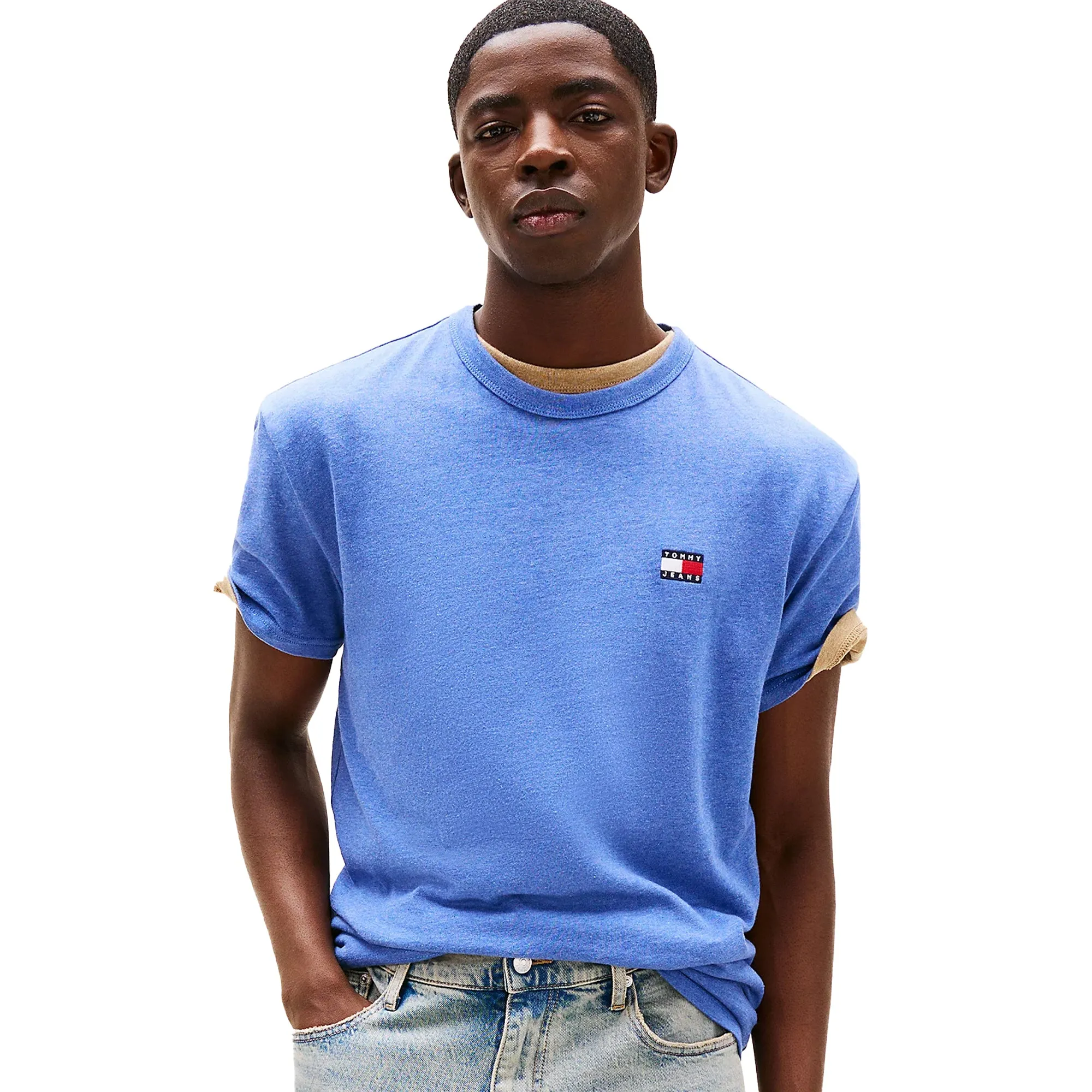 Tommy Jeans Reg Logo Badge T-Shirt Tempo Blue Melange