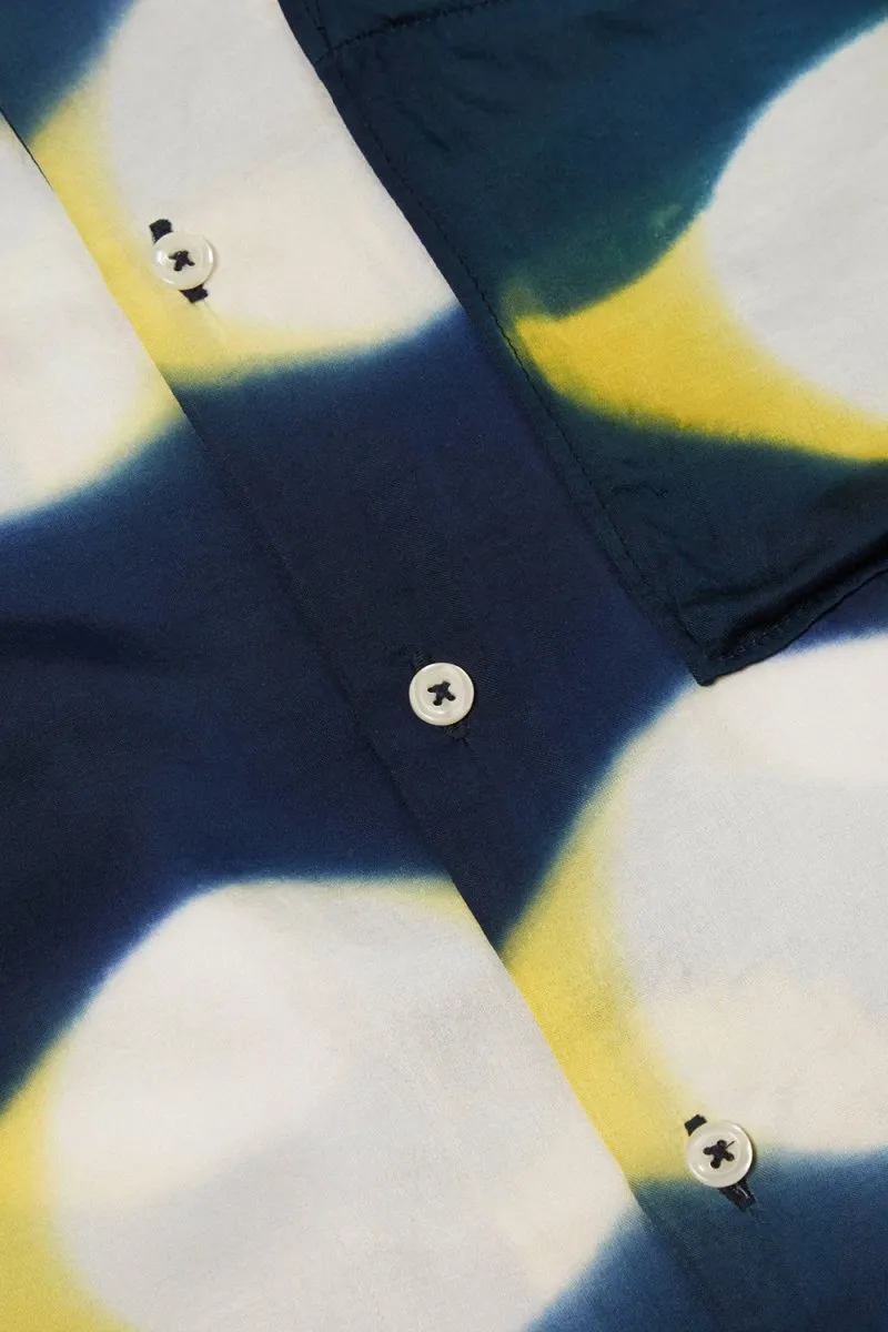 Universal Works Tie Dye Camp Shirt (Navy/Yellow)