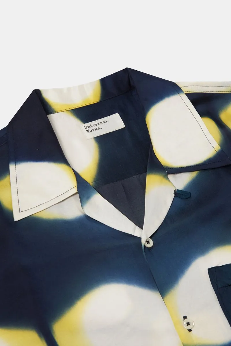 Universal Works Tie Dye Camp Shirt (Navy/Yellow)