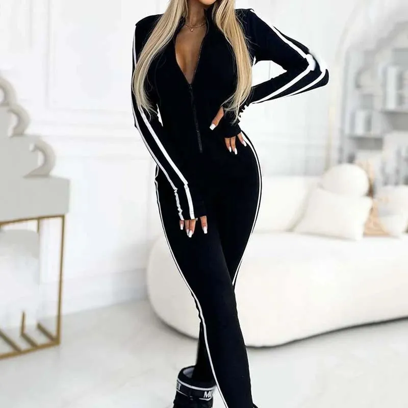 🌸Women's Sporty Zip-Up Long-Sleeve Jumpsuit