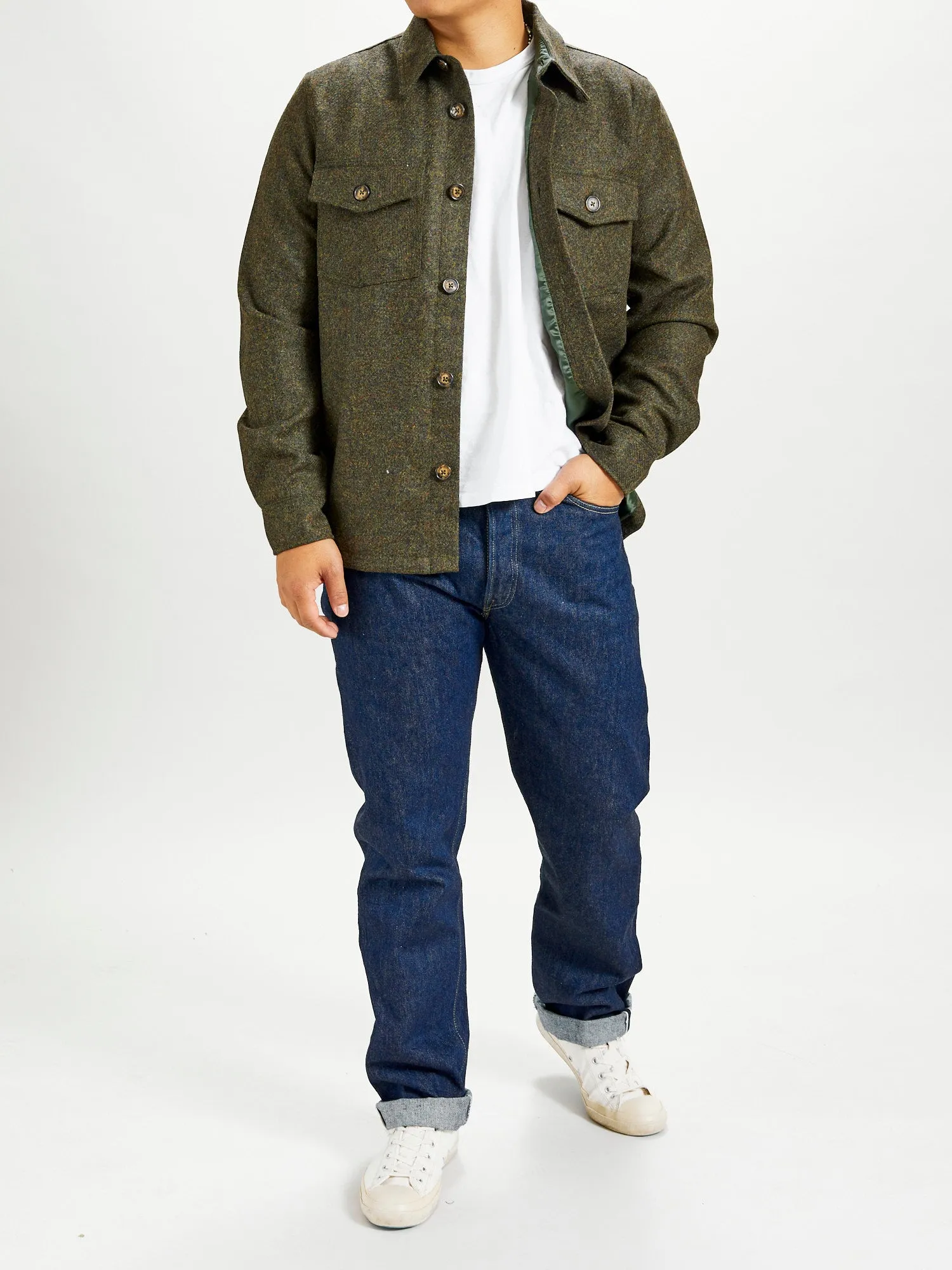 Wool Field Overshirt in Forest