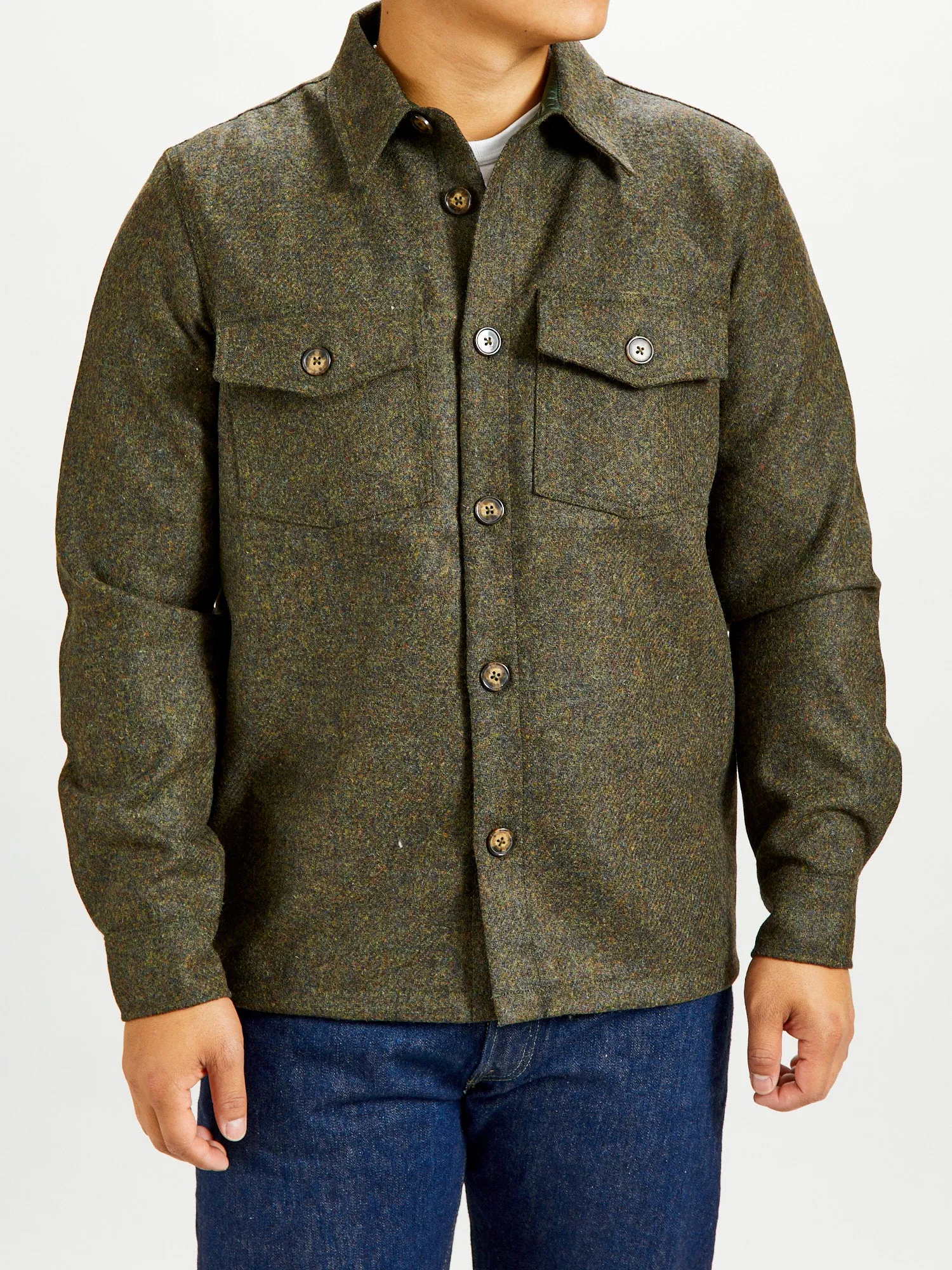 Wool Field Overshirt in Forest